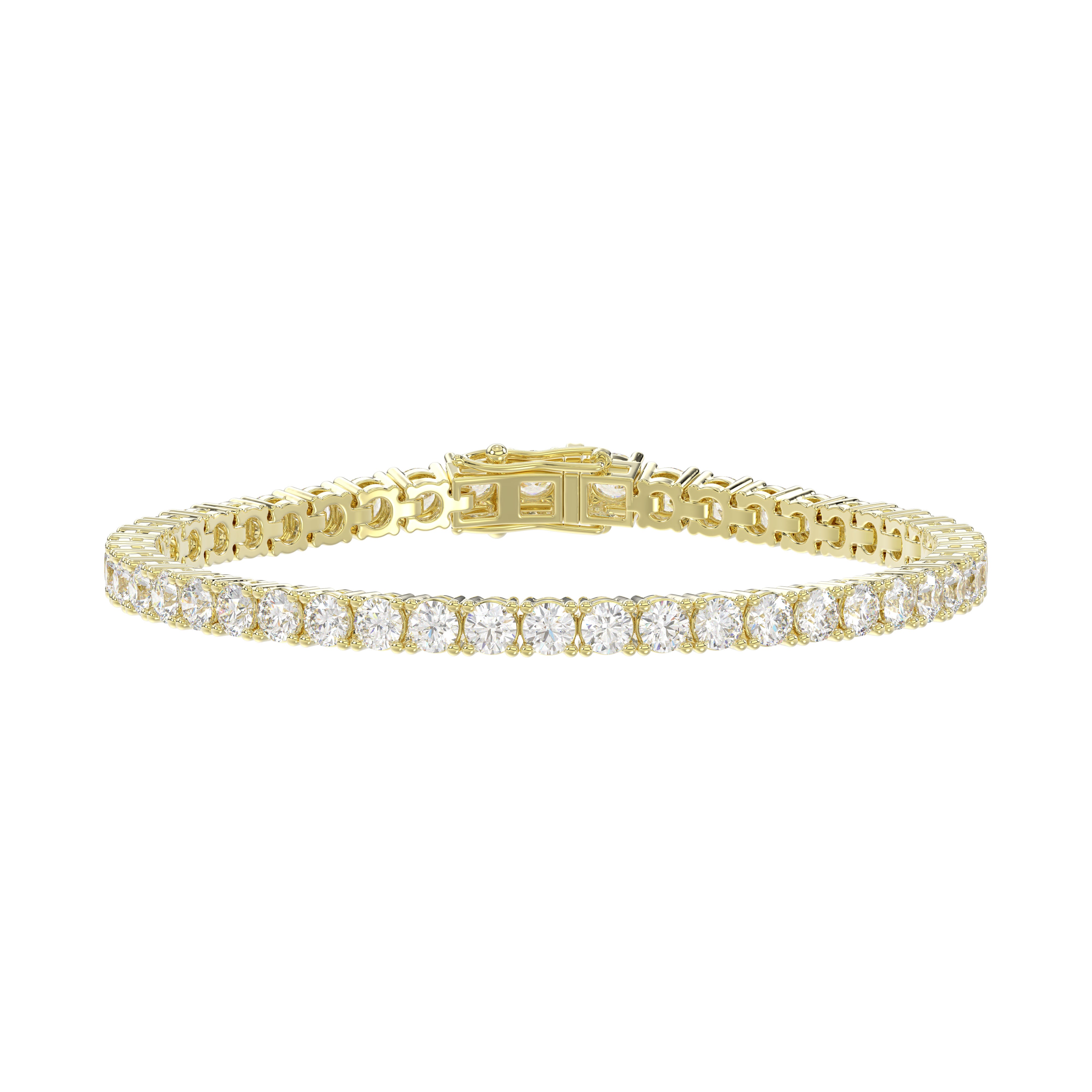 LADIES TENNIS BRACELET 3.00CT ROUND DIAMOND 14K YELLOW GOLD