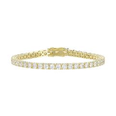 LADIES TENNIS BRACELET 3.00CT ROUND DIAMOND 14K YELLOW GOLD