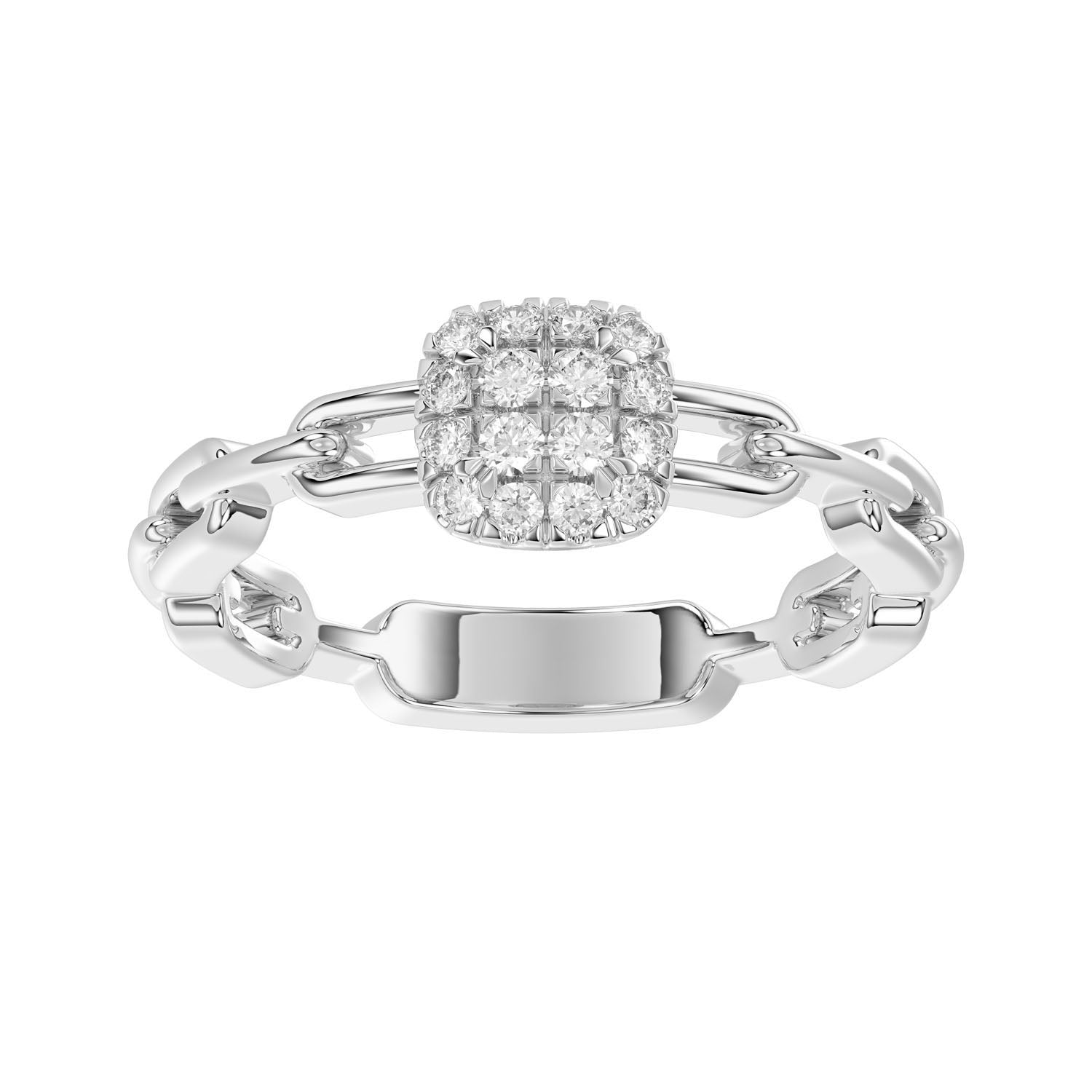 LADIES RING 0.20CT ROUND DIAMOND 14K WHITE GOLD