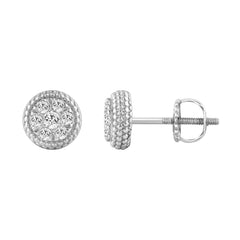 LADIES EARRINGS 0.33CT ROUND DIAMOND 14K WHITE GOLD