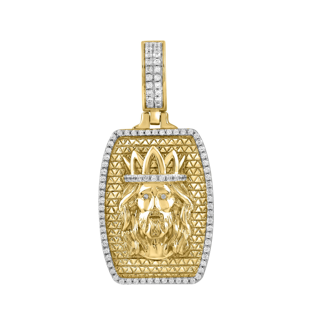 MEN'S CHARM PENDANT 0.33CT ROUND DIAMOND 10K YELLOW GOLD