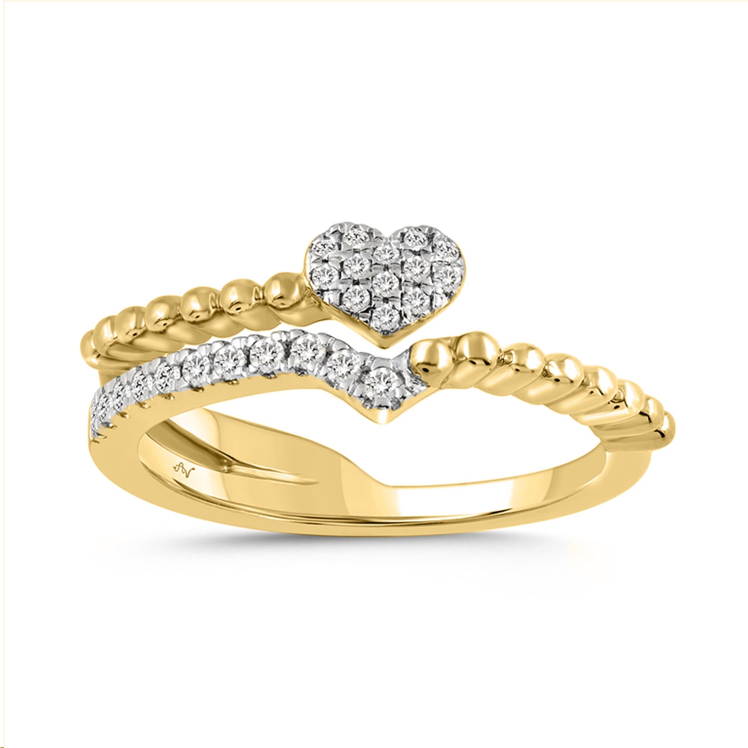 LADIES RING 0.16CT ROUND DIAMOND 10K YELLOW GOLD