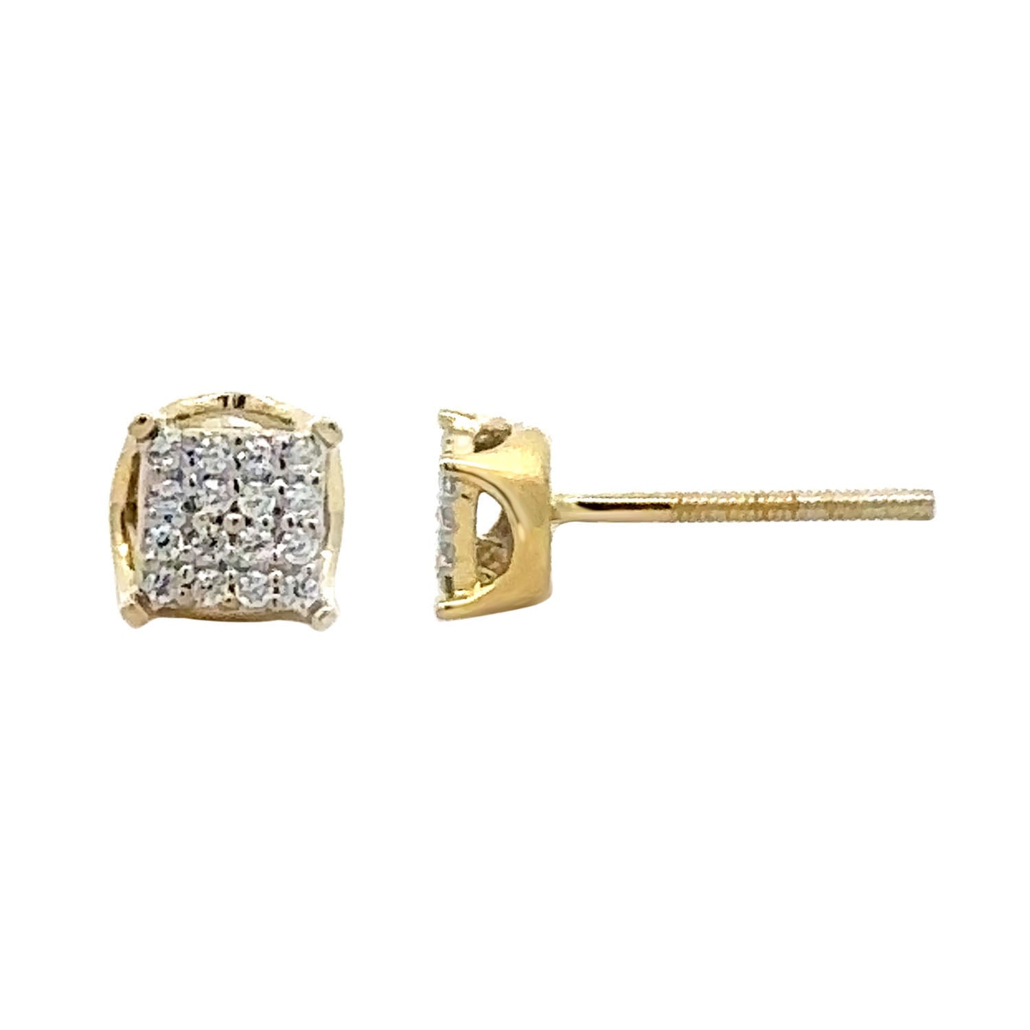 LADIES EARRINGS 0.20CT ROUND DIAMOND 10K YELLOW GOLD