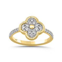 LADIES RING 0.13CT ROUND DIAMOND 10K YELLOW GOLD