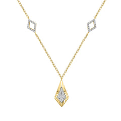 LADIES NECKLACE 0.25CT ROUND DIAMOND 10K YELLOW GOLD