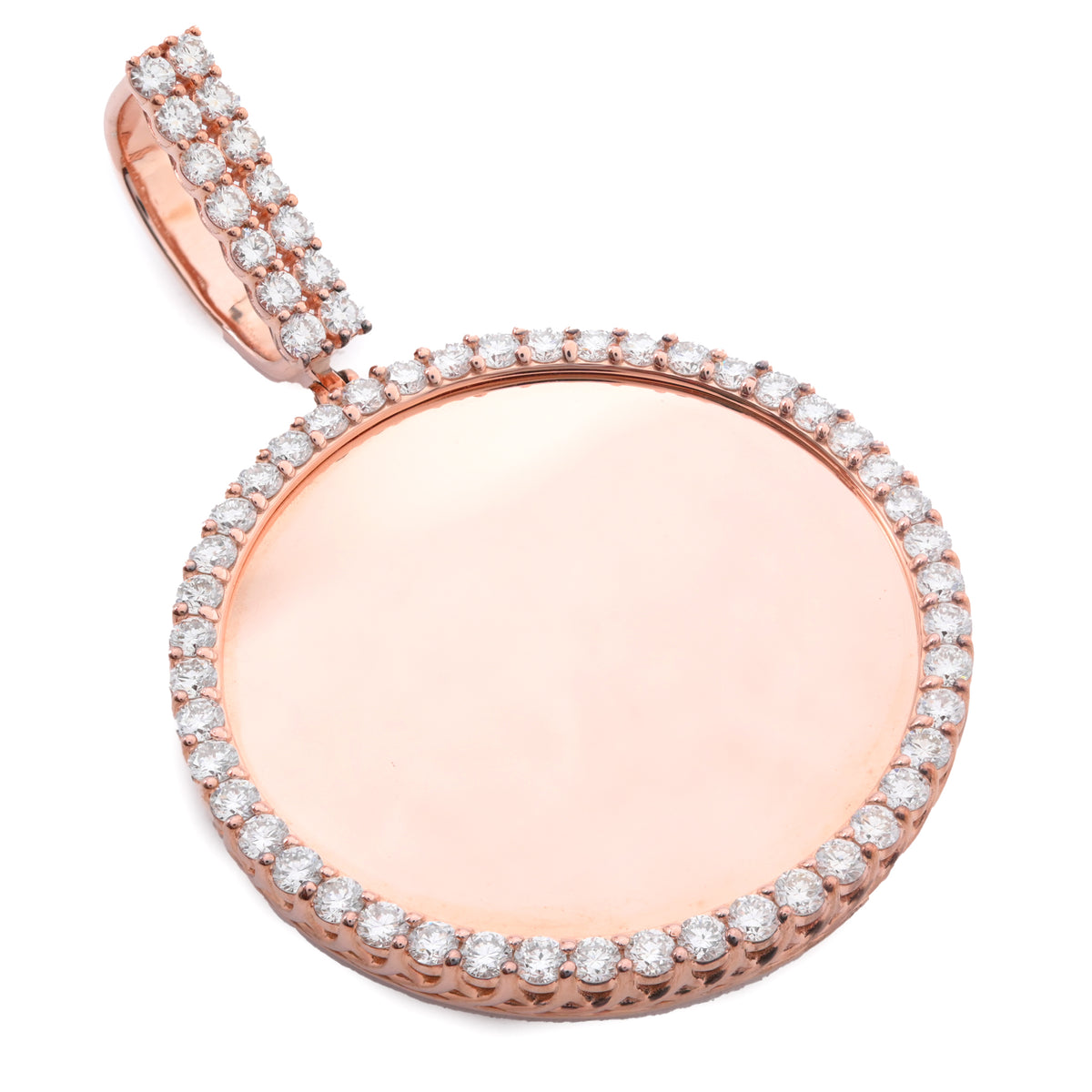 925 Sterling Silver Rose Gold Plate 4.2CTW Lab Grown Diamond Picture 21.4g Charm