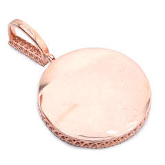 925 Sterling Silver Rose Gold Plate 4.2CTW Lab Grown Diamond Picture 21.4g Charm