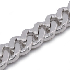 925 Sterling Silver 2.625CTW Natural Diamond Cuban Link 6MM 8" Men Women Bracelet 16.5gms