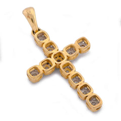 Mens Religious Cross 0.50 CTW Natural Diamond 10k Gold Pendant 1.9g Charm