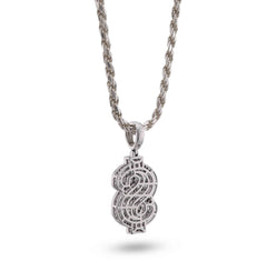 10k White Gold Dollar Sign "$" Shape 1.25CTW Natural Diamond Baguette/Round Pendant Charm 3.4g
