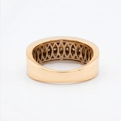 Mens 3 Row Natural Diamond 10k Gold 2.5CTW Round Stone Band Ring 7.3gms