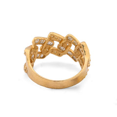 Cuban Natural Diamond 4.15CTW 10k Gold Baguette/Round Mens Pinky Ring 5.7gms