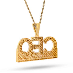 Mens  4CTW Baguette/Round Natural Diamond 10k Gold Charm CEO Pendant 24.9g