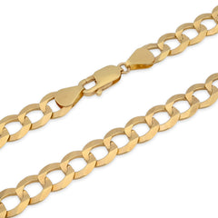 10k Yellow Gold Solid Flat Cuban Chain 2.3gms to 196gms Necklace 2MM to 15.8MM All Lengths Available