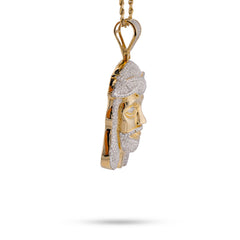 10k Yellow Gold 3CTW Natural Diamond Jesus Head Religious Pendant Mens Charm 21.6gms