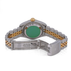 All Factory Womens 26MM Rolex Datejust 18k Gold/SS Fluted Bezel White Face Roman Numeral Dial Jubilee Band Watch