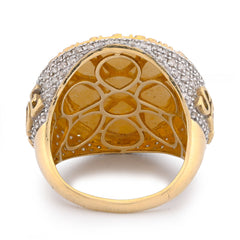 10k Yellow Gold "THE WORLD IS YOURS" 1.375CTW Natural Diamond Mens Ring 11.9gms