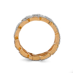 Cuban Link Infinity Band 3CTW Natural Diamond 10k Gold Mens Pinky Ring 5g