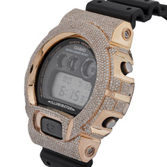 Casio G-Shock DW-6900 4.6 CT Natural Diamond Yellow Iced Out Black Watch
