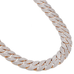 12MM Mens 10k Yellow Gold 19.87CTW Natural Diamond Cuban Link Chain 22" Necklace 71.9gms