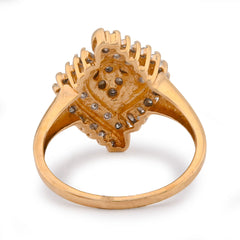 10k Yellow Gold 0.98CTW Cocktail Shell Shape Natural Diamond Womens Ring 3gms