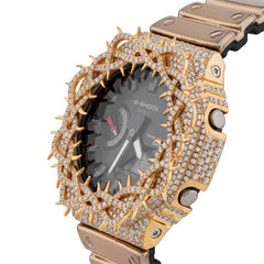 Casio G-Shock GA-2100 7.5 CT Natural Diamond Yellow Thorn Bezel Iced Out Watch