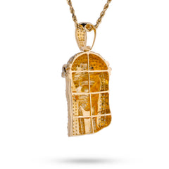10k Yellow Gold 5CTW Natural Diamond Jesus Head Charm Religious Mens Charm 15.7g