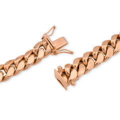 10k Rose Gold Solid Miami Cuban Chain 8.5gms to 437.4gms Necklace 3.6MM to 16MM Lengths Available 16" to 30"