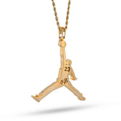 AIR JORDAN 10k Gold 2CTW Natural Diamond Pendant Mes Number23 Charm 11.2gms