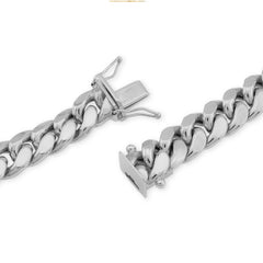 10k White Gold Solid Miami Cuban Chain 8.5gms to 437.4gms Necklace 3.6MM to 16MM Lengths Available 16" to 30"