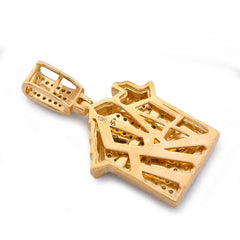 Trap House 0.75CTW Natural Diamond 10k Gold Small Pendant Charm 5.3gms For Mens