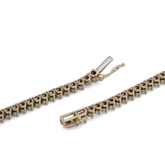 3.1MM 10k Yellow Gold 2CTW Natural Diamond Illusion Set Tennis Chain 20" Men Women Necklace 22.5gm
