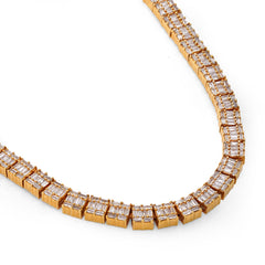 4.8MM 10k Yellow Gold All Baguette 8CTW Natural Diamond Tennis Chain 21" Necklace 34.2g