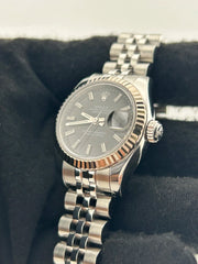 Rolex Datejust Lady Black Stick Dial on Jubilee D Link Bracelet Ref. 179174 Card 2010