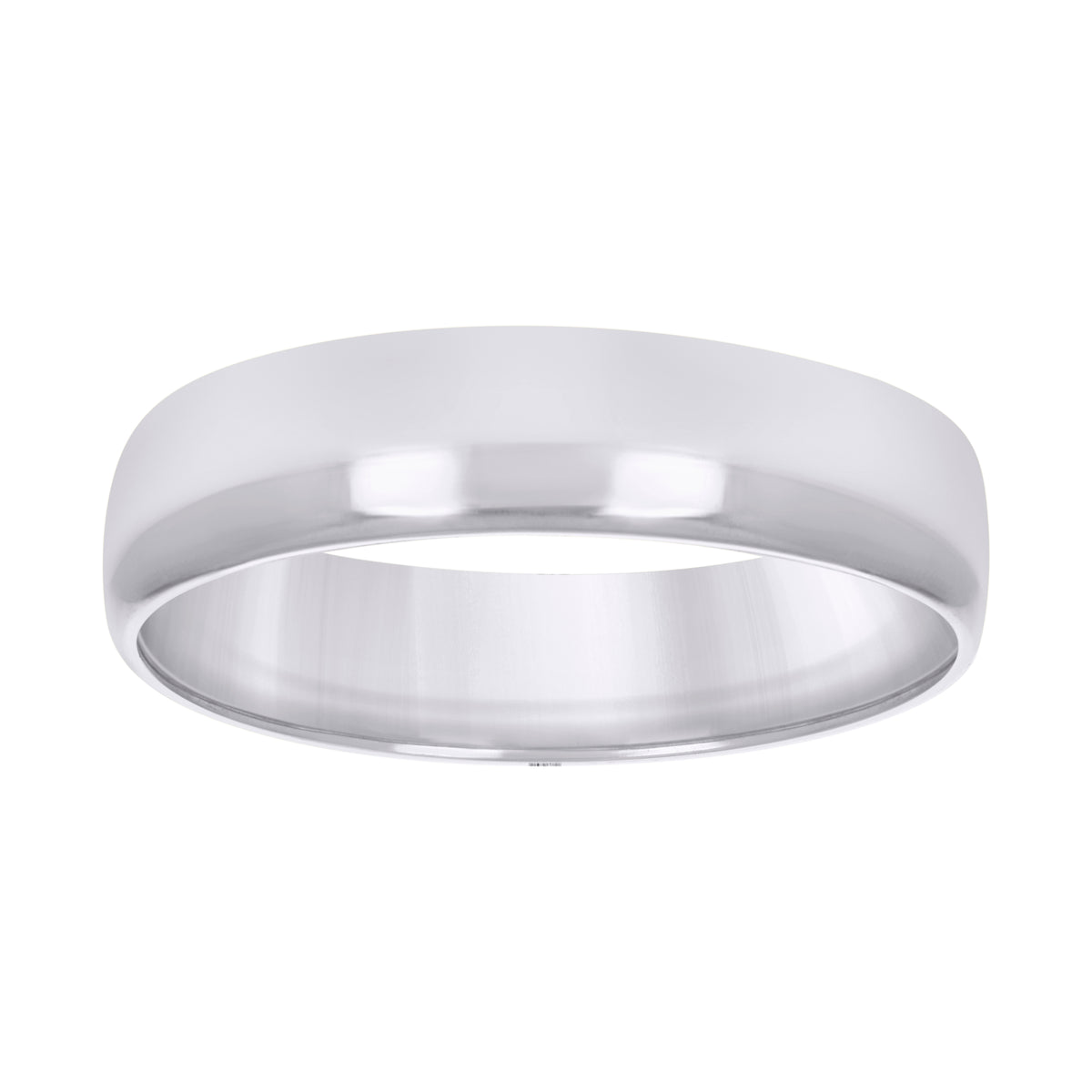 10kt White Gold Unisex 5mm Regular-Fit Wedding Band Ring Size 5