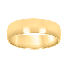 10kt Yellow Gold Unisex 6mm Regular-Fit Wedding Band Ring Size 10