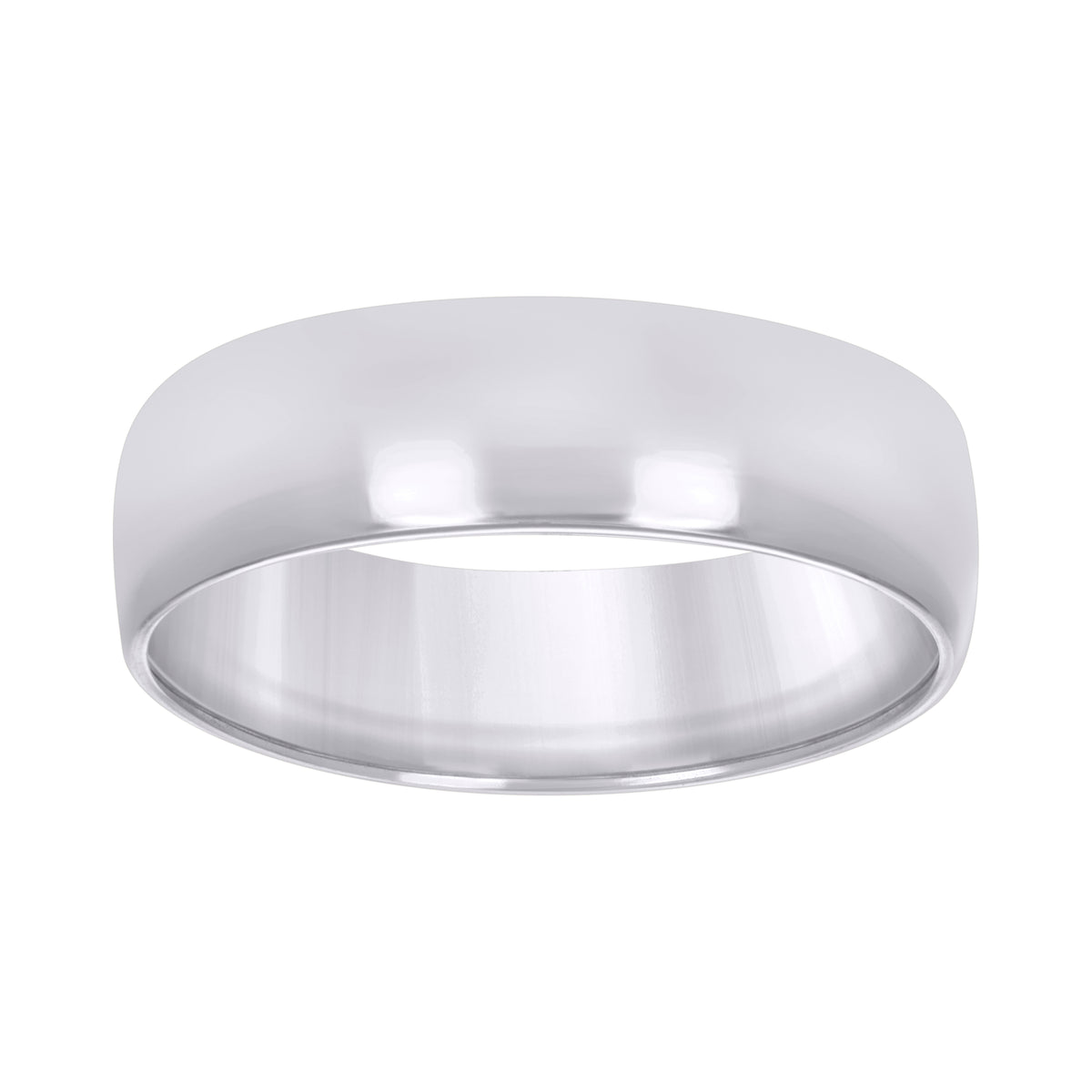 10kt White Gold Unisex 6mm Regular-Fit Wedding Band Ring Size 13