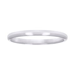 10kt White Gold Unisex 2mm Comfort-Fit Wedding Band Ring Size 7
