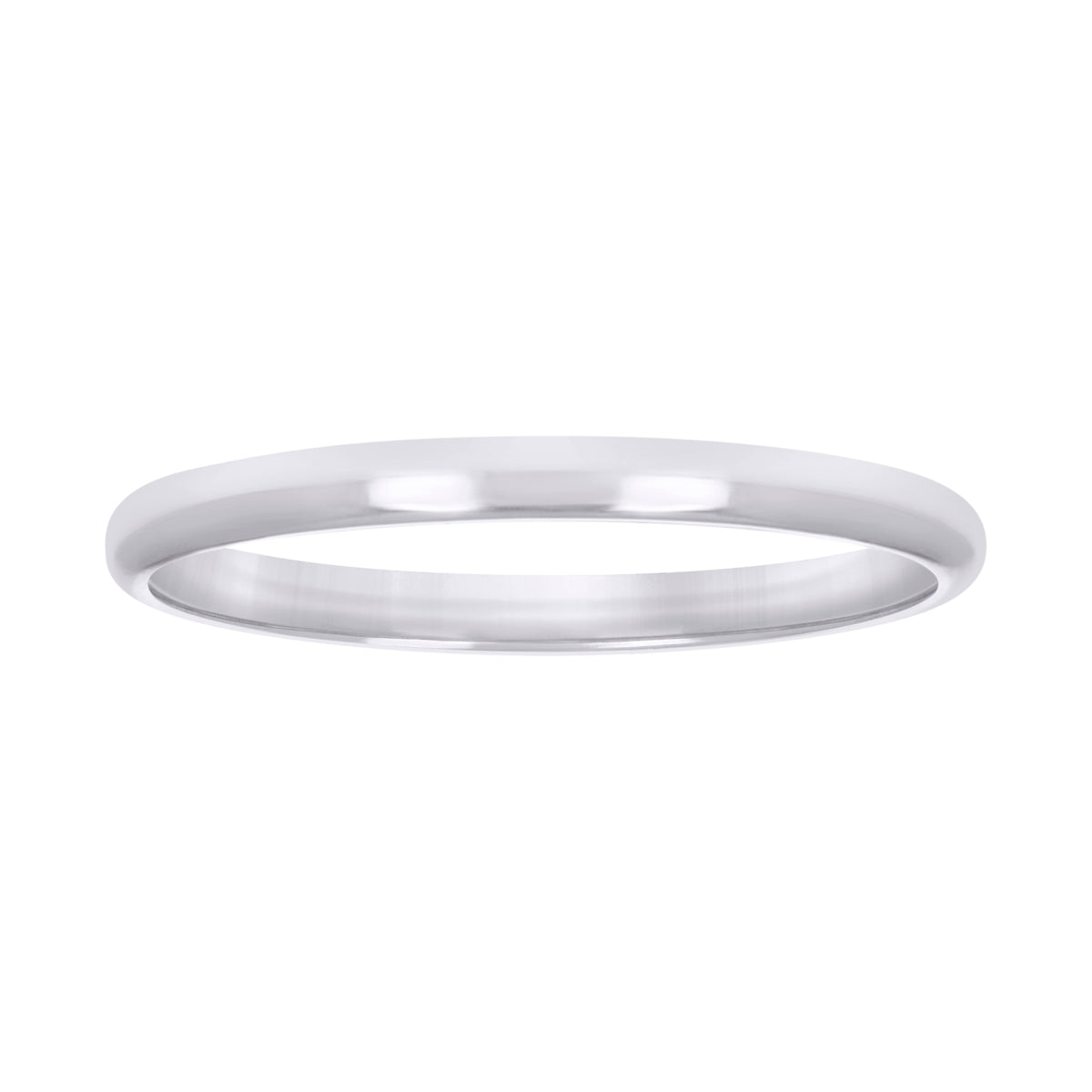 10kt White Gold Unisex 2mm Comfort-Fit Wedding Band Ring Size 8