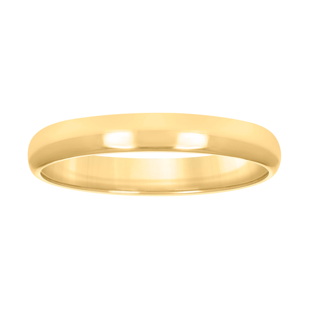 10kt Yellow Gold Unisex 3mm Comfort-Fit Wedding Band Ring Size 9