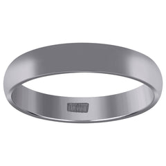 10kt White Gold Unisex 4mm Comfort-Fit Wedding Band Ring Size 7