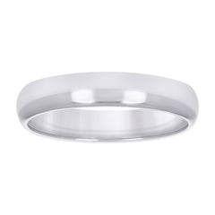 10kt White Gold Unisex 4mm Comfort-Fit Wedding Band Ring Size 10
