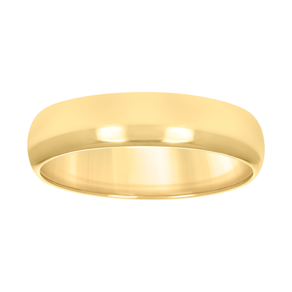 10kt Yellow Gold Unisex 5mm Comfort-Fit Wedding Band Ring Size 11
