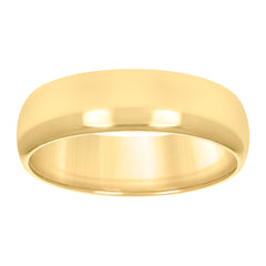 10kt Yellow Gold Unisex 6mm Comfort-Fit Wedding Band Ring Size 6