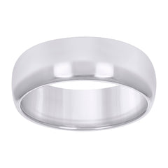 10kt White Gold Unisex 6mm Comfort-Fit Wedding Band Ring Size 7