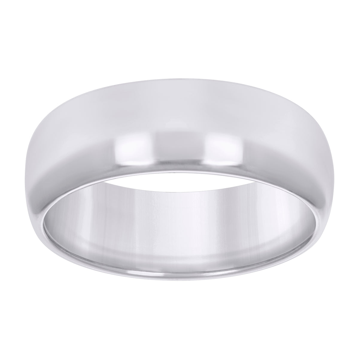 10kt White Gold Unisex 6mm Comfort-Fit Wedding Band Ring Size 9
