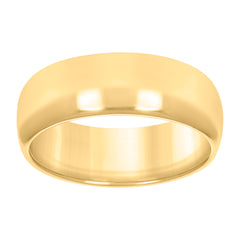 10kt Yellow Gold Unisex 7mm Comfort-Fit Wedding Band Ring Size 7