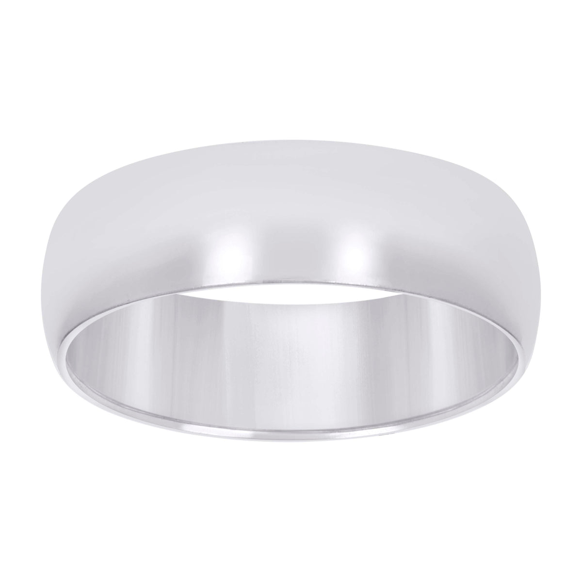 10kt White Gold Unisex 7mm Comfort-Fit Wedding Band Ring Size 11