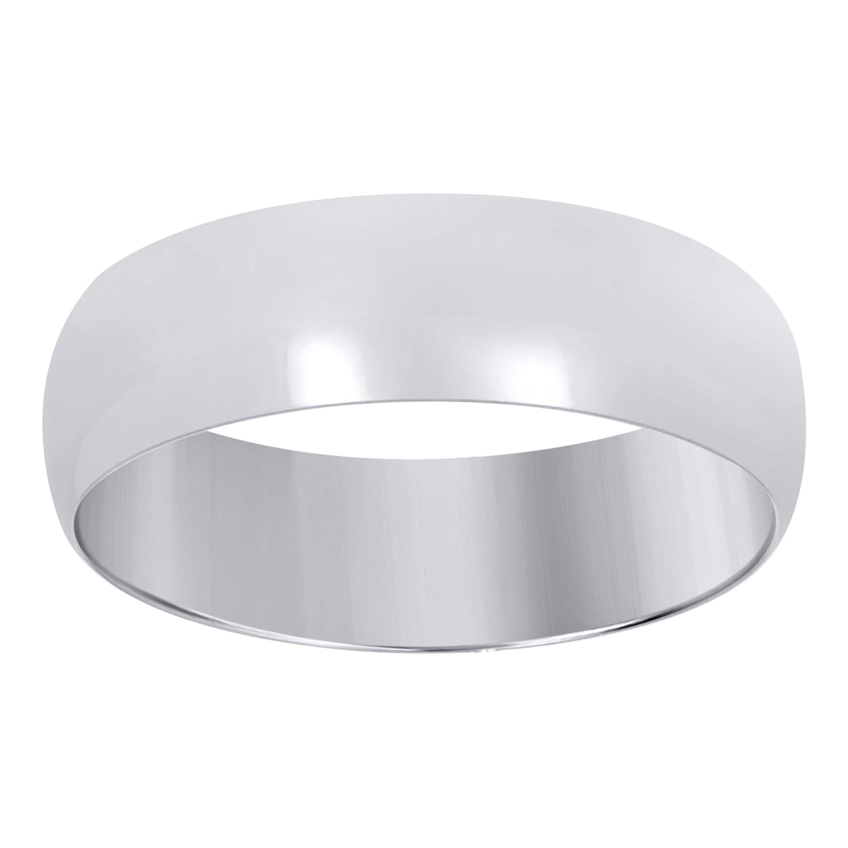 10kt White Gold Unisex 7mm Comfort-Fit Wedding Band Ring Size 12