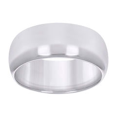 10kt White Gold Unisex 8mm Comfort-Fit Wedding Band Ring Size 8